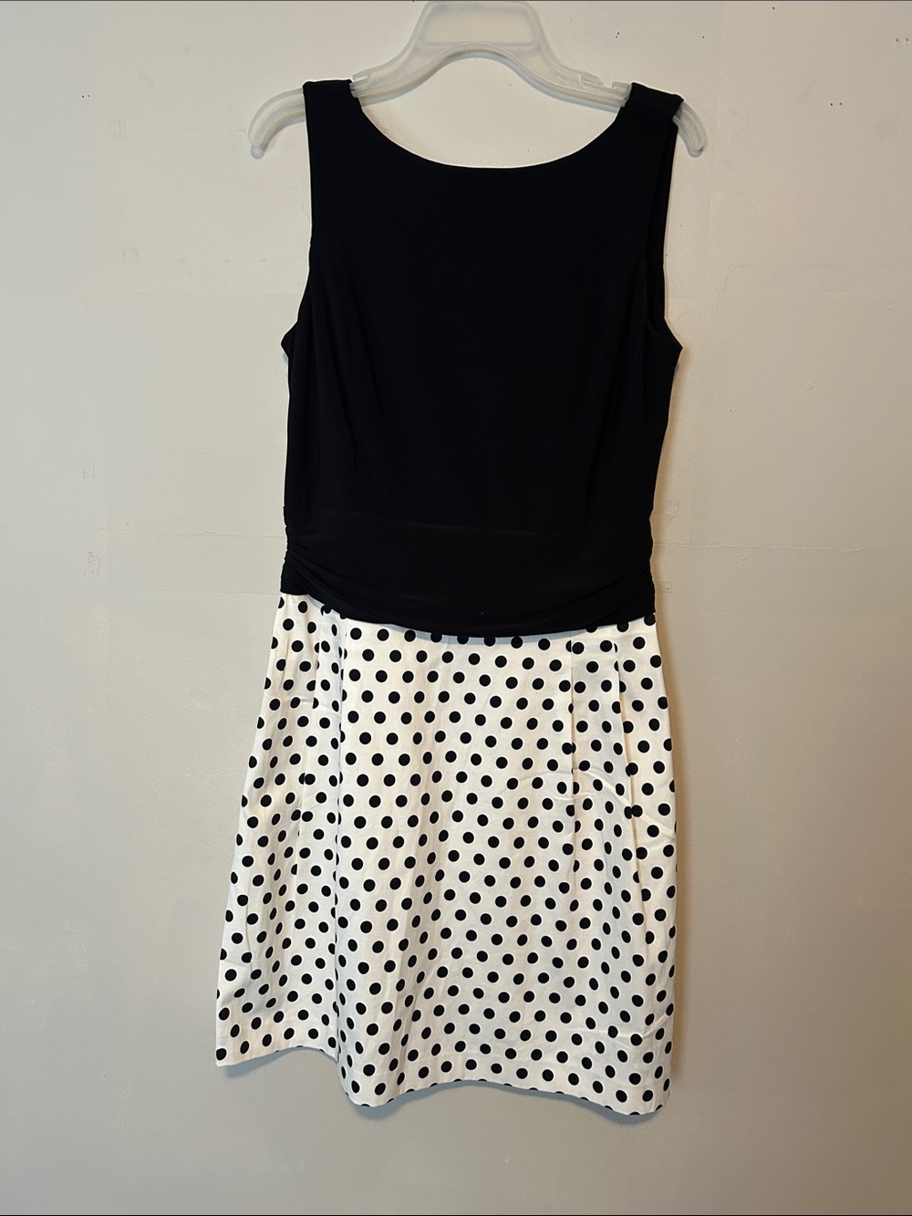 American Living Black & White Polka Dot A-Line Dress